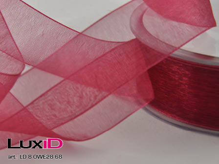 Organza woven edge 68 bordeaux 25mm x 50m